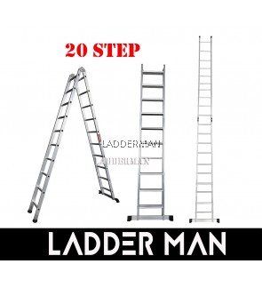 20 STEP ALUMINIUM TWO WAY MULTIPURPOSE LADDER
